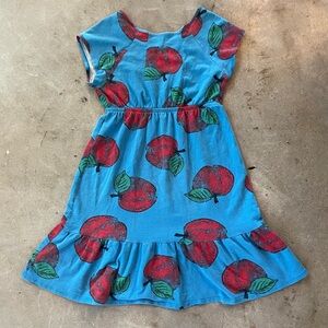 Quinn and Fox organic blue terry apple dress- size sz 8/9 RUNS BIG